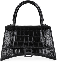 Load image into Gallery viewer, Hourglass crocodile print leather handbag
