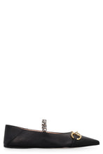 Load image into Gallery viewer, Leather pointy-toe ballet flats
