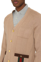 Load image into Gallery viewer, Web-detail wool blend cardigan
