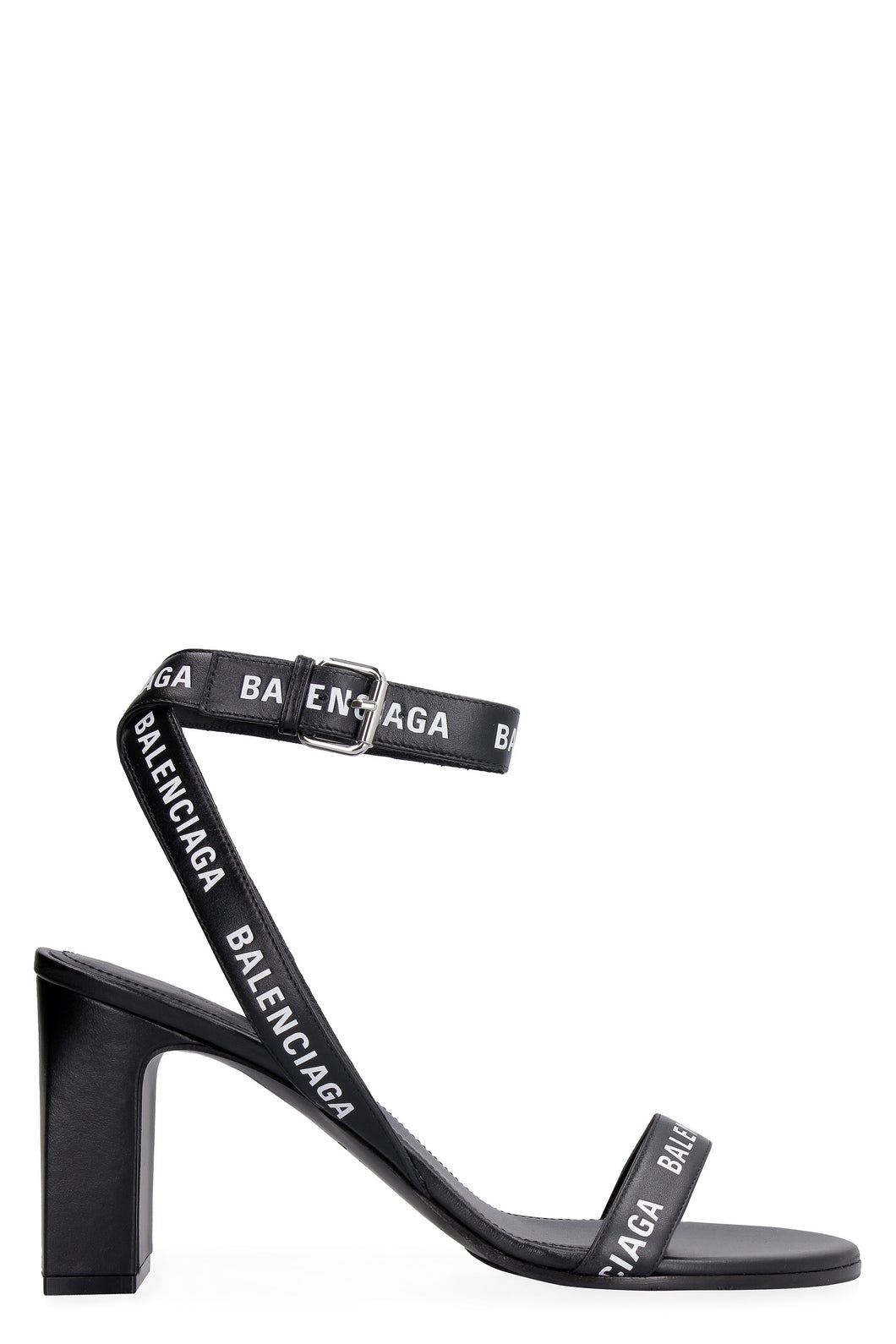 Heeled leather sandals