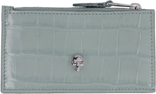 Load image into Gallery viewer, Skull croco-print leather card holder
