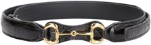 Load image into Gallery viewer, Leather belt with metal horsebit

