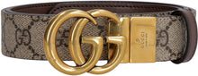 Load image into Gallery viewer, Leather and GG supreme fabric reversible belt
