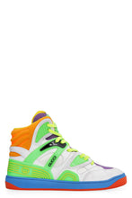 Load image into Gallery viewer, Gucci Basket high-top fabric sneakers
