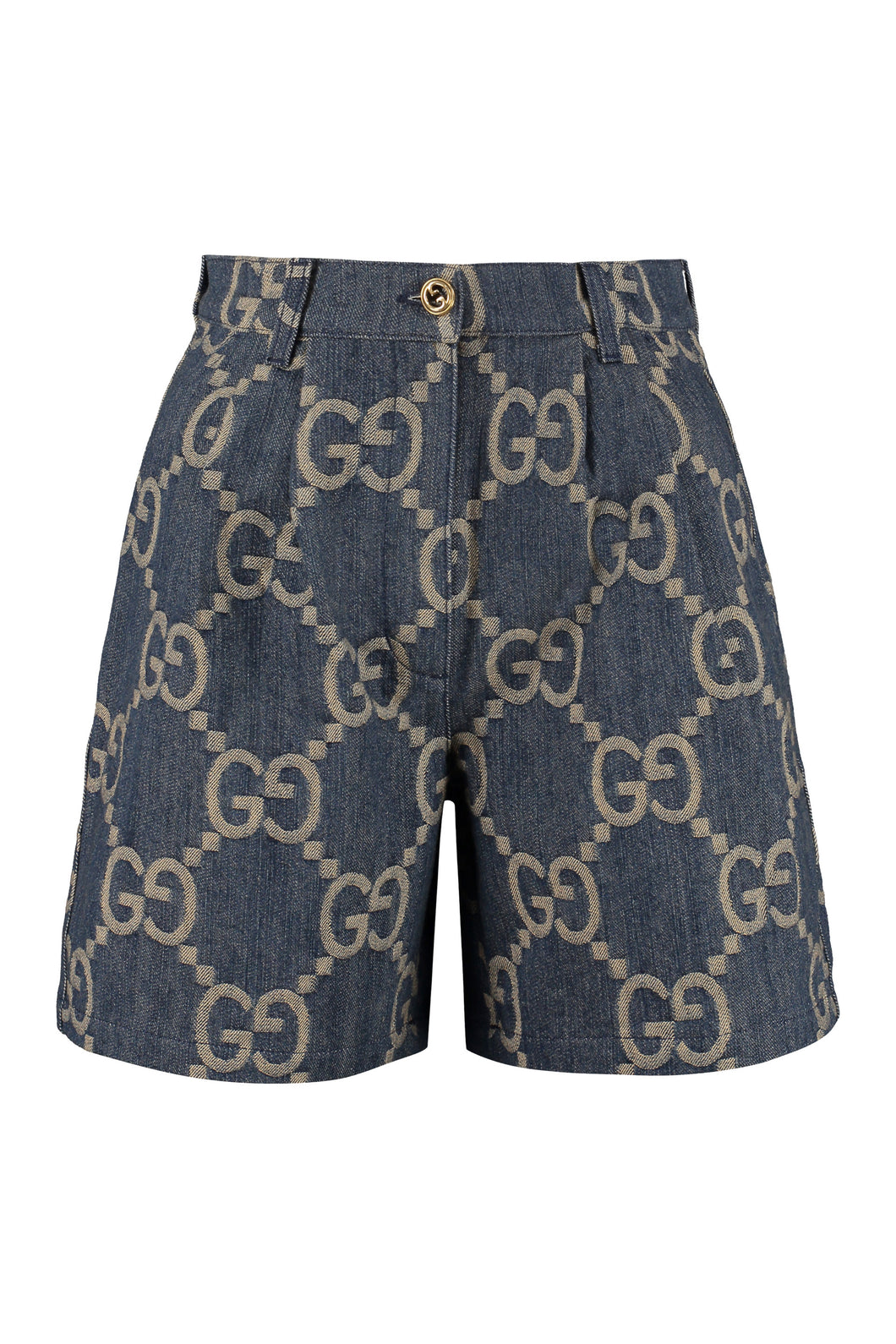 High-rise cut-off denim shorts