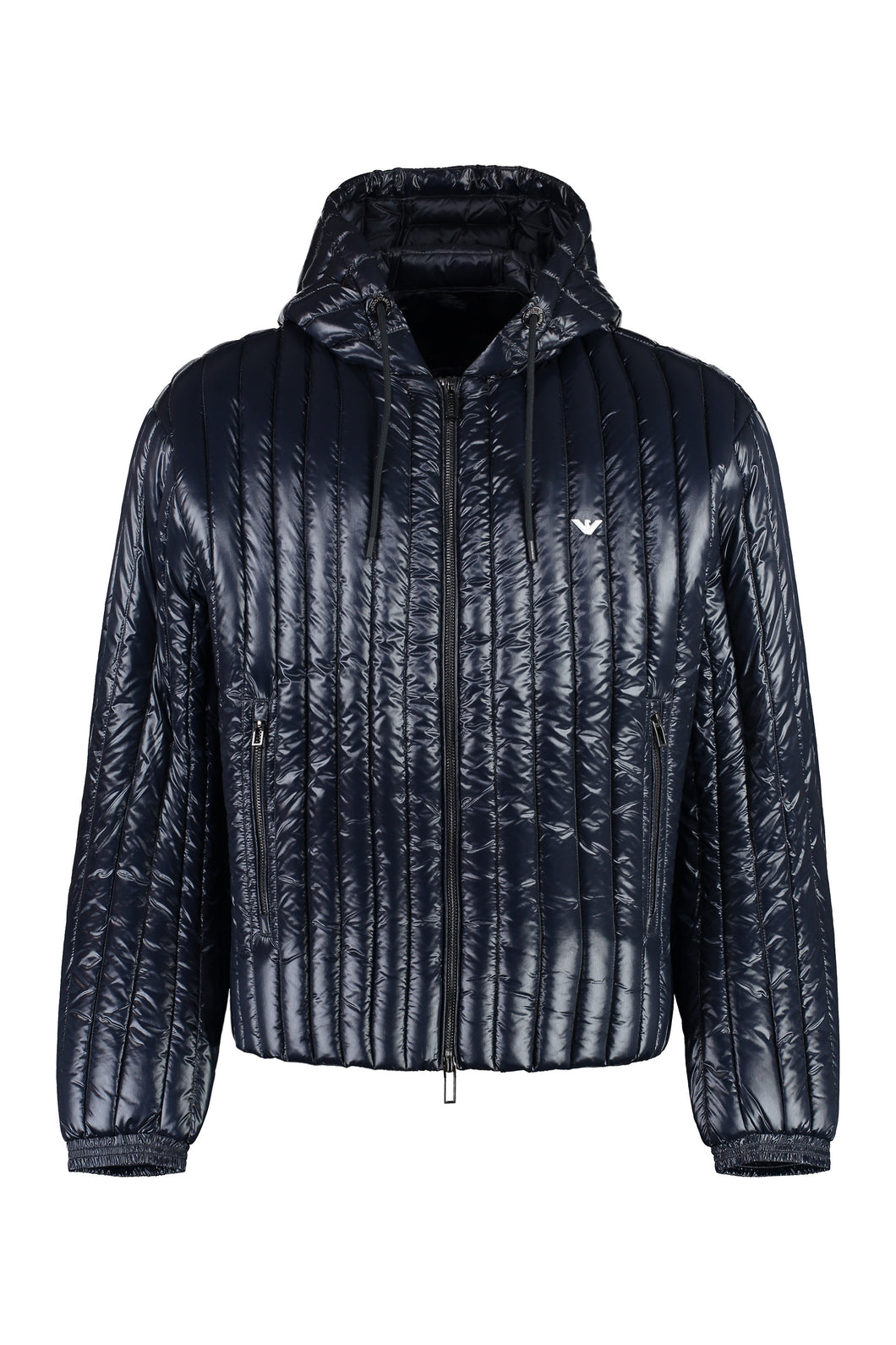 Hooded nylon down jacket