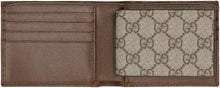 Load image into Gallery viewer, GG supreme fabric and leather wallet
