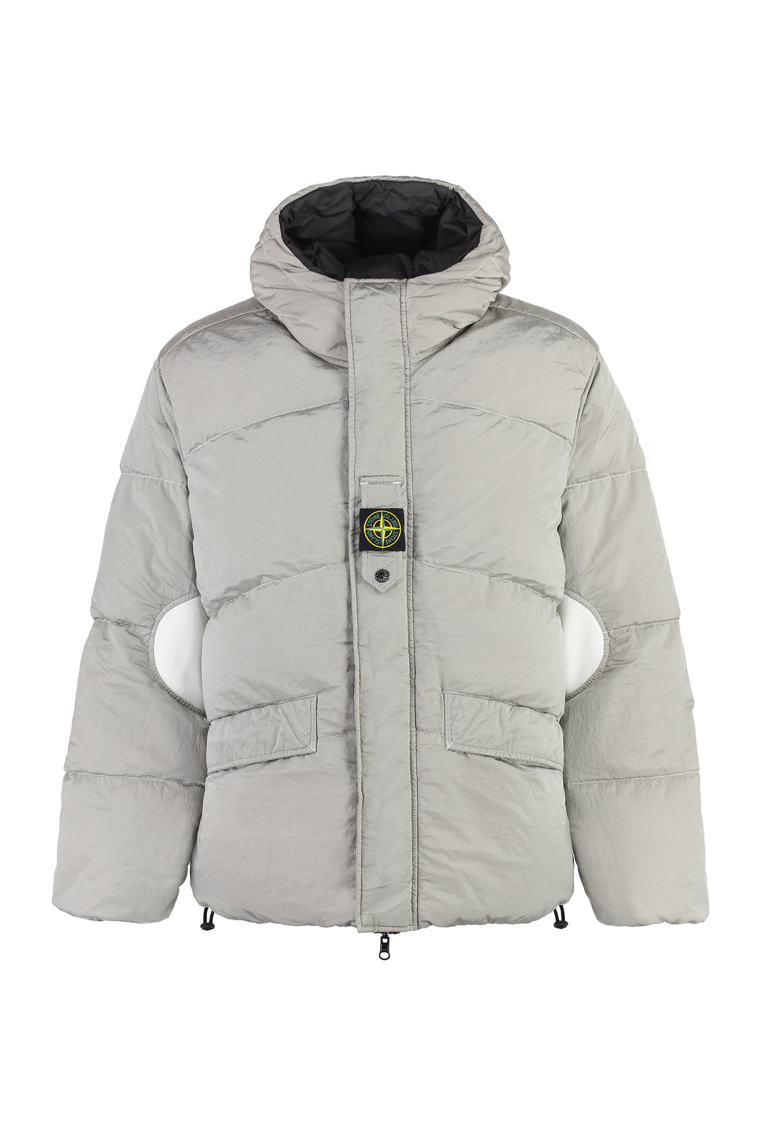 Hooded nylon down jacket