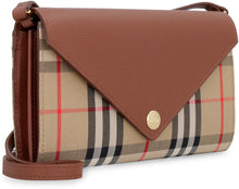 Load image into Gallery viewer, Fabric and leather crossbody wallet
