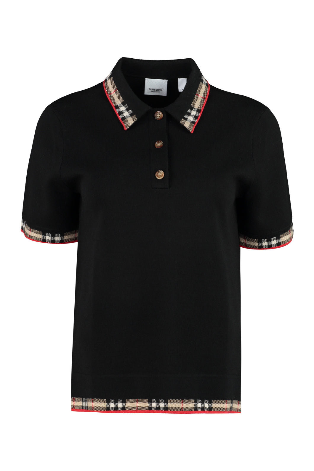 Knitted wool polo shirt