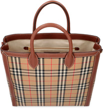 Load image into Gallery viewer, Check fabric tote
