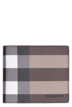 Load image into Gallery viewer, Checked print fabric flap-over wallet
