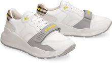Load image into Gallery viewer, Leather and fabric low-top sneakers
