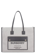 Load image into Gallery viewer, Freya medium fabric and leather tote
