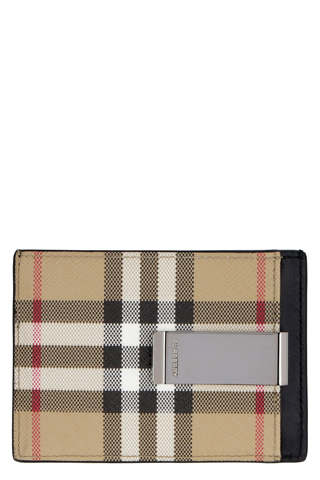 Checked motif card holder