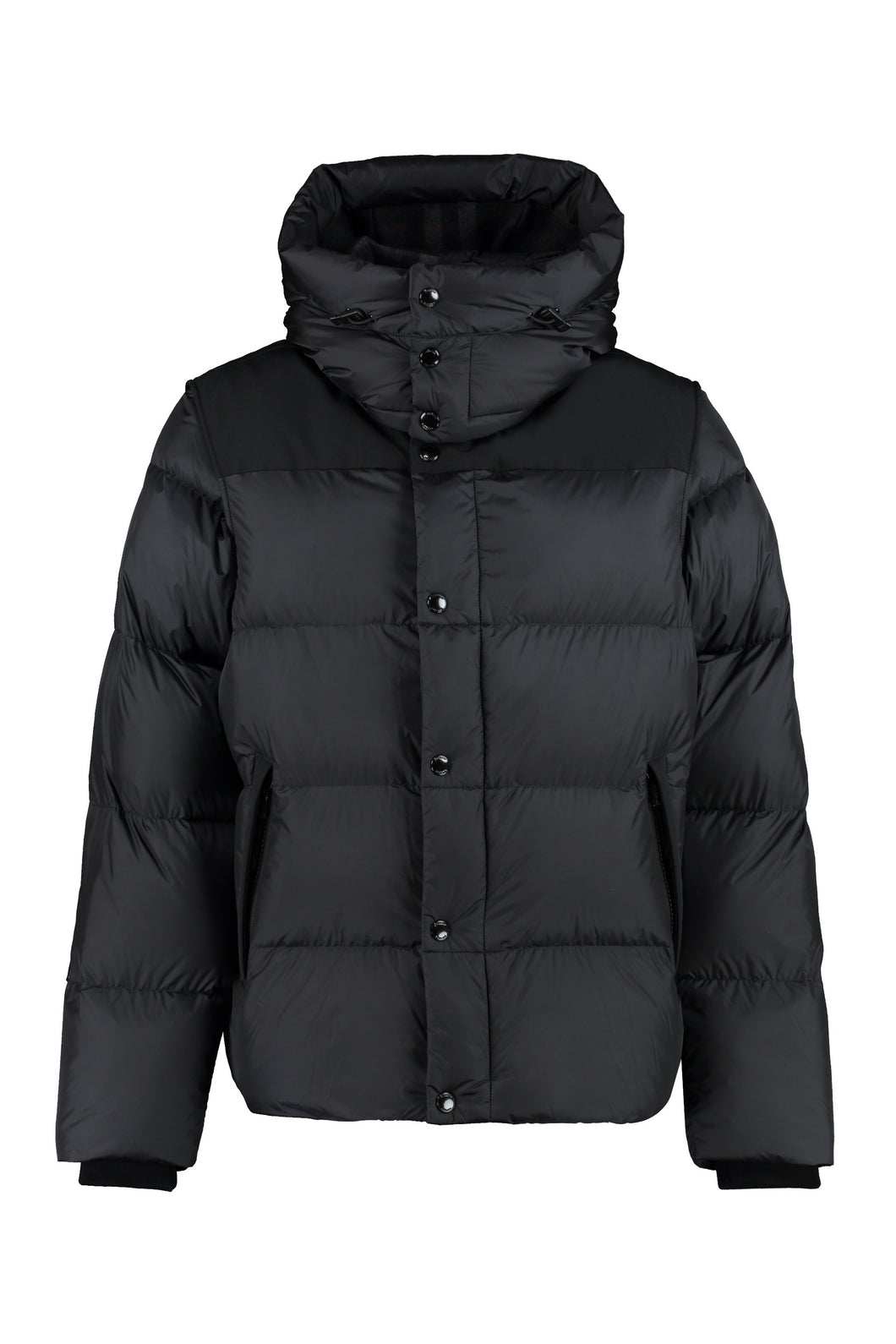 Hooded nylon down jacket