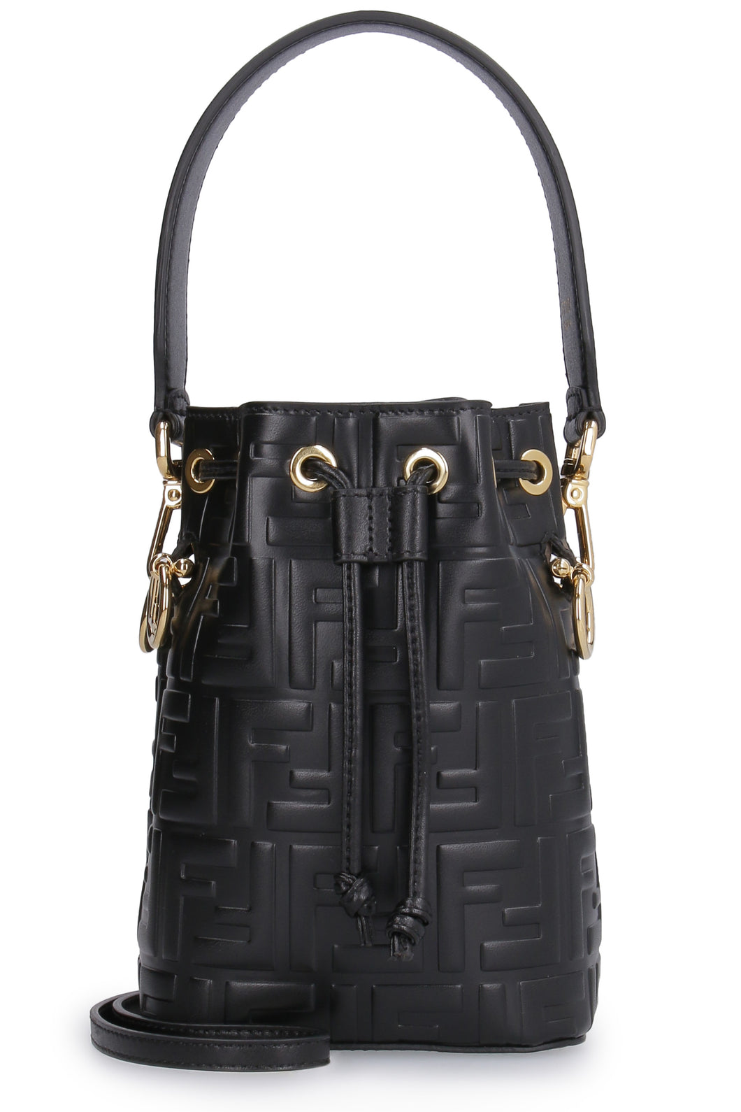 Mon tresor mini leather bucket-bag