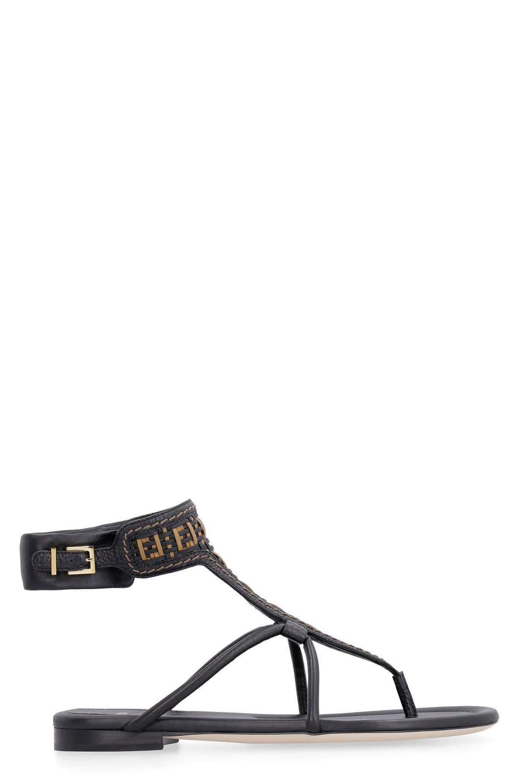 Leather flat sandals