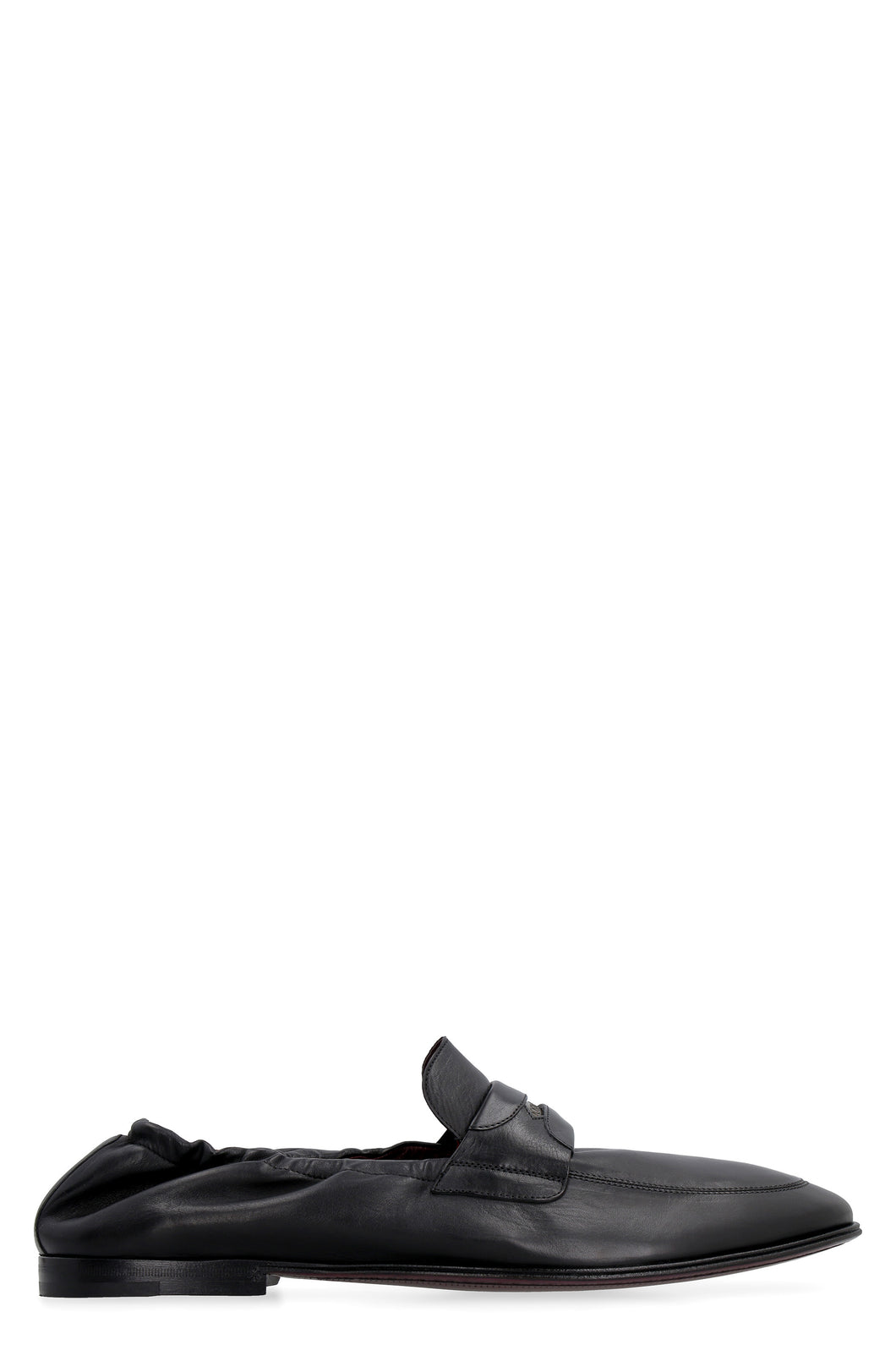 Logo detail leather loafers