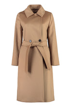 Load image into Gallery viewer, Bcollage double-breasted virgin wool coat
