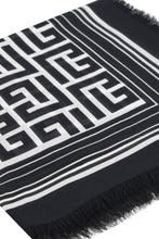 Load image into Gallery viewer, Jacquard shawl with frayed edges
