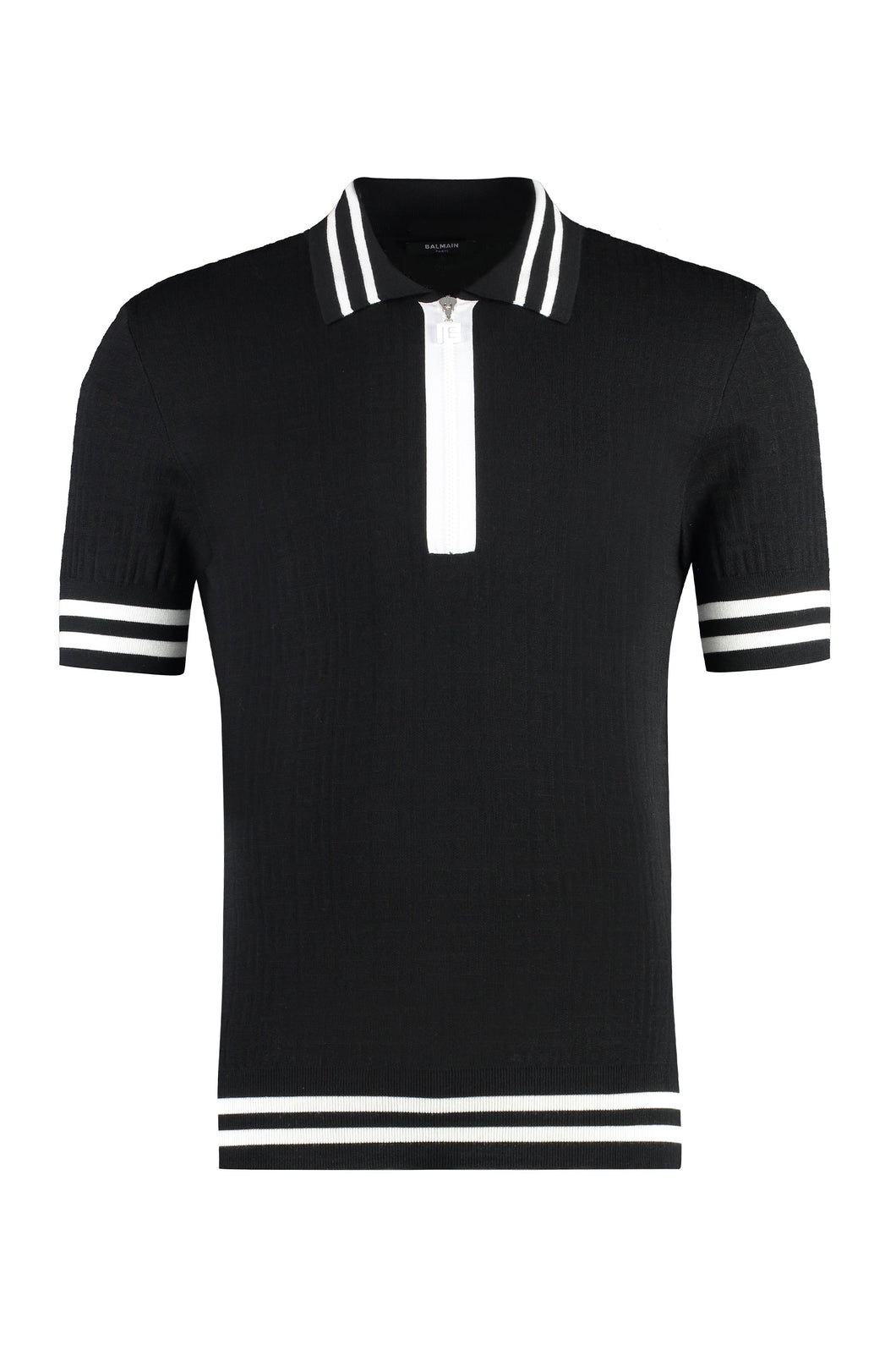 Knitted wool polo shirt