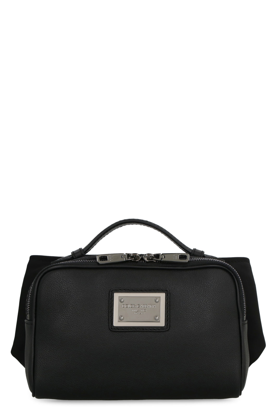Leather belt bag with logo