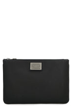 Load image into Gallery viewer, Logo detail flat leather pouch
