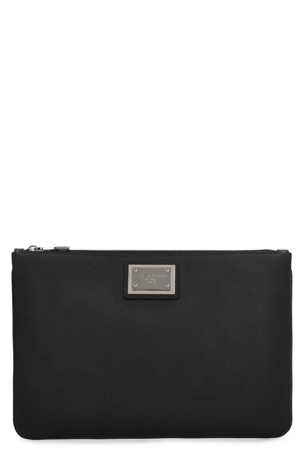 Logo detail flat leather pouch