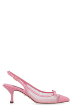 Load image into Gallery viewer, Mesh and leather pointy-toe slingbacks
