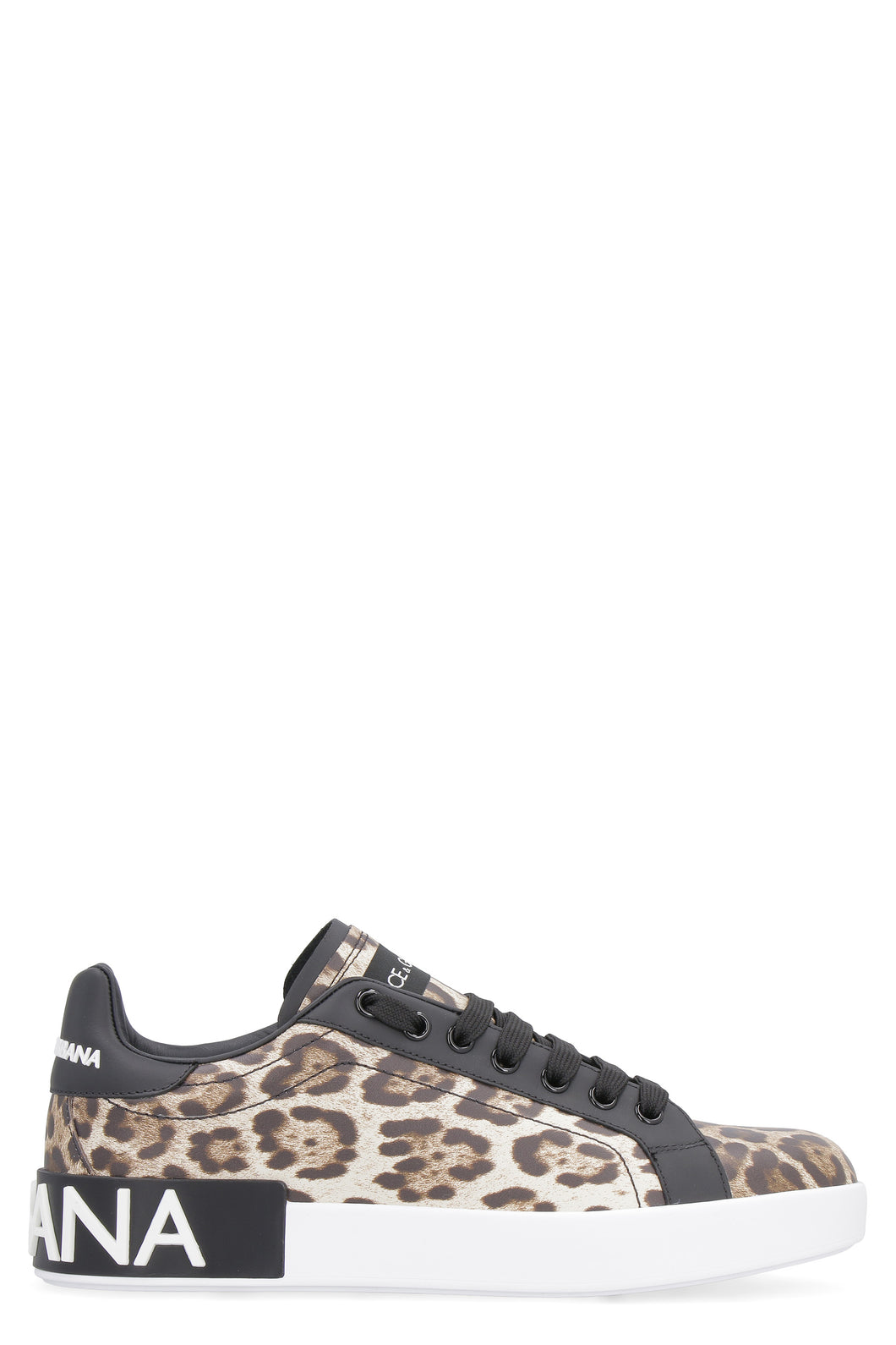 Printed leather sneakers