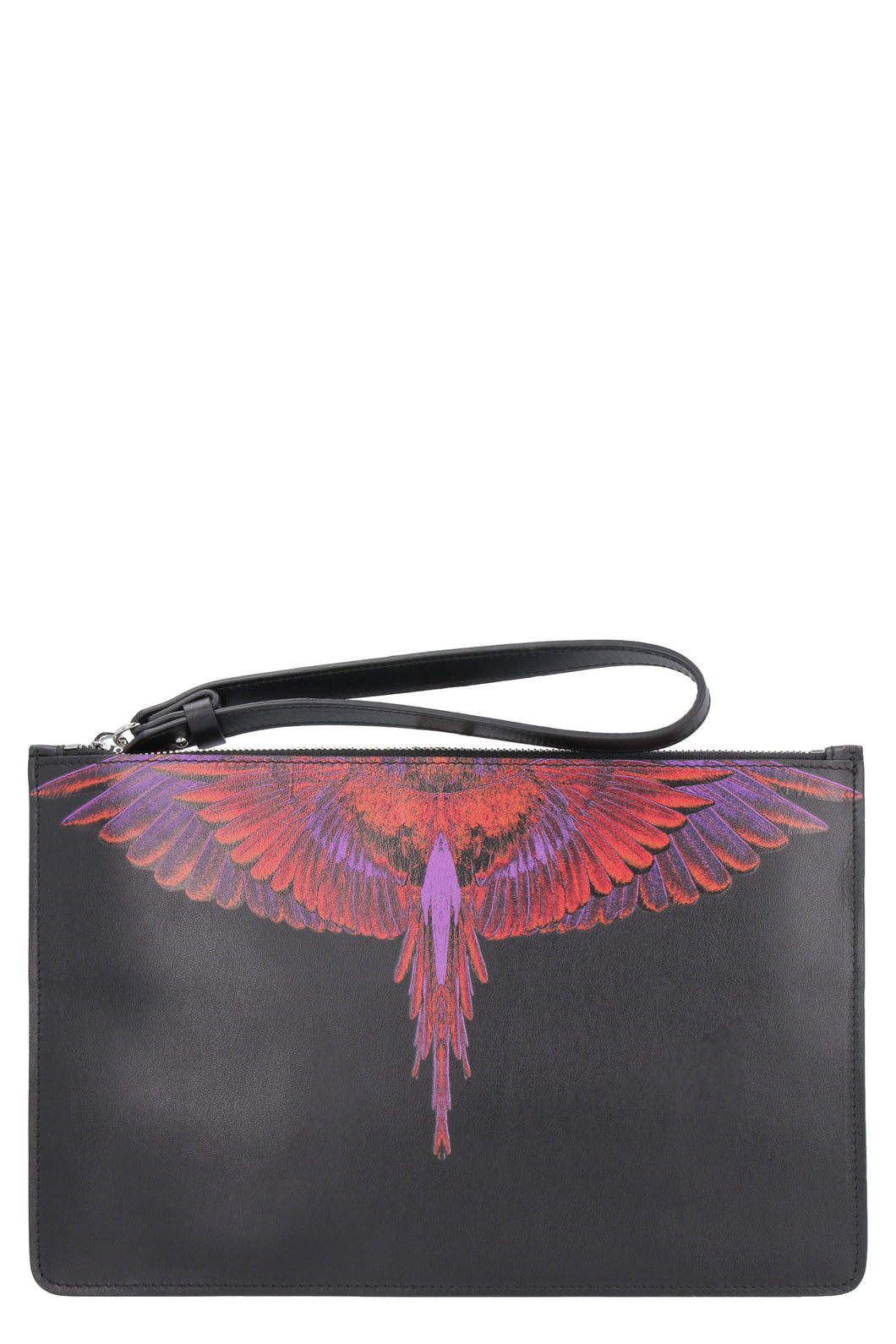 Printed leather flat pouch