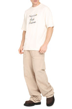 Load image into Gallery viewer, Slogan à Fleurs cotton crew-neck T-shirt
