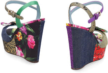 Load image into Gallery viewer, Fabric wedged sandals
