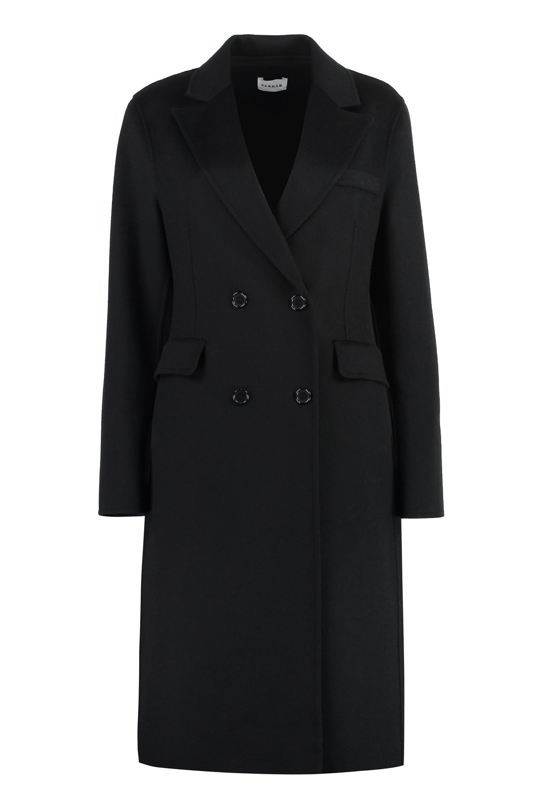 Double-breasted wool coat