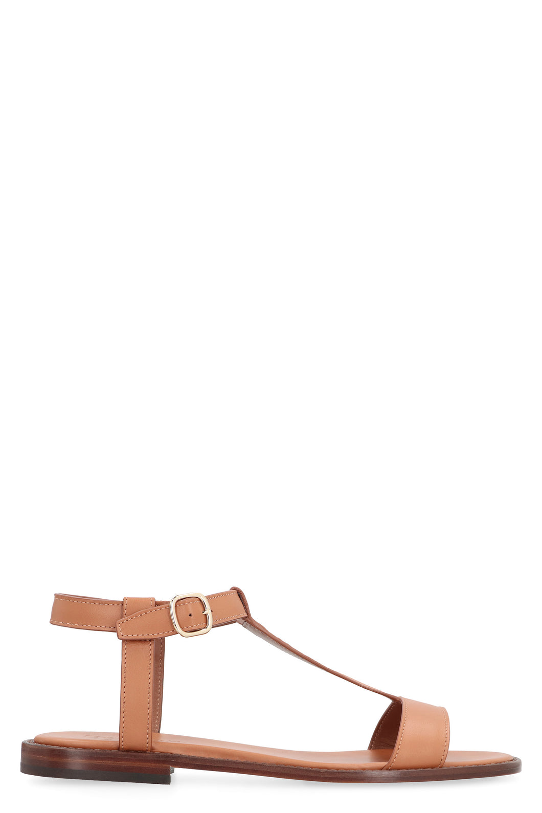 Leather flat sandals