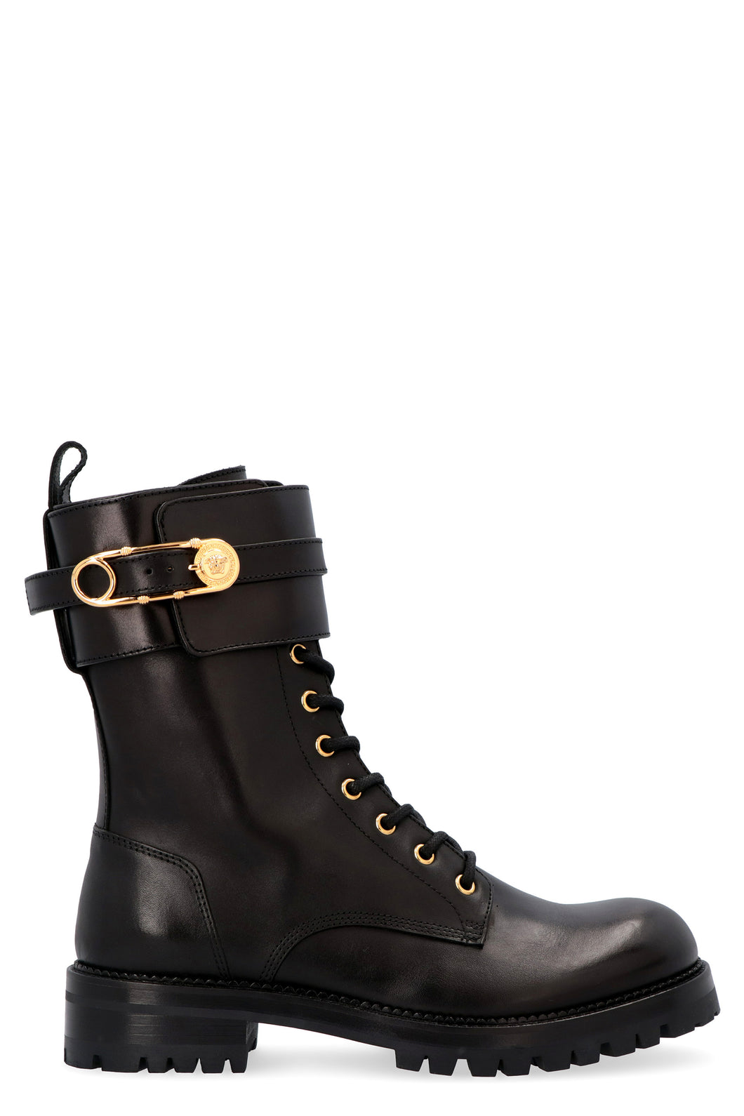 Leather combat boots