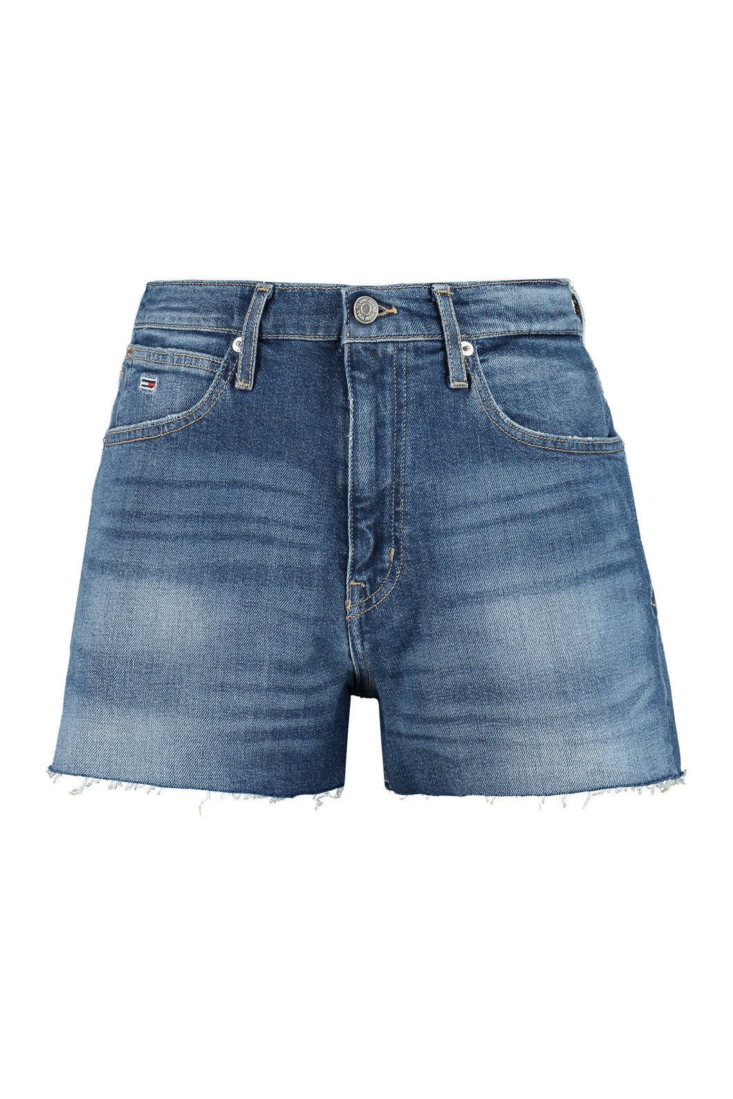 High-rise cut-off denim shorts