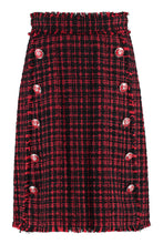 Load image into Gallery viewer, Embellished button tweed skirt
