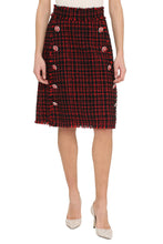 Load image into Gallery viewer, Embellished button tweed skirt
