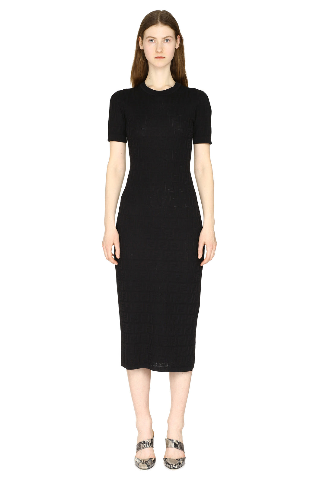 Jacquard knit midi-dress