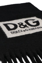 Load image into Gallery viewer, Wool blend scarf with logo intarsia
