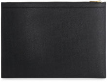 Load image into Gallery viewer, Logo detail flat leather pouch
