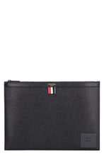 Load image into Gallery viewer, Logo detail flat leather pouch
