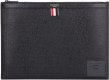 Load image into Gallery viewer, Logo detail flat leather pouch
