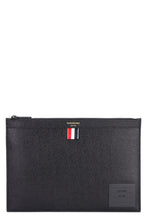 Load image into Gallery viewer, Logo detail flat leather pouch
