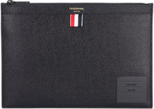 Load image into Gallery viewer, Logo detail flat leather pouch
