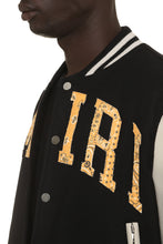 Load image into Gallery viewer, Leather sleeves bomber jacket
