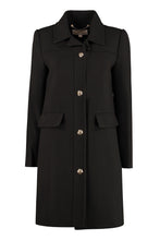 Load image into Gallery viewer, Gold buttons crepe coat
