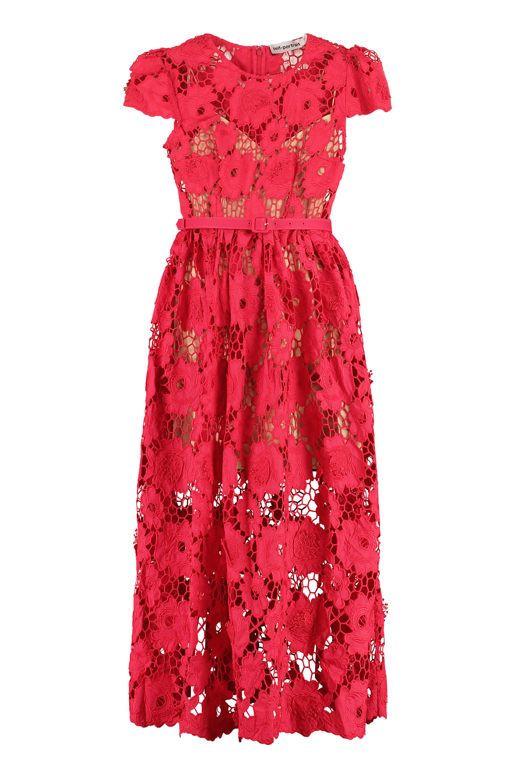 Floral macramé-lace dress